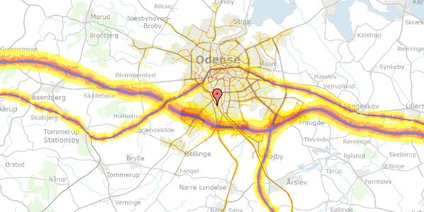 Trafikstøjkort på Kristiansdals Allé 11, 5250 Odense SV