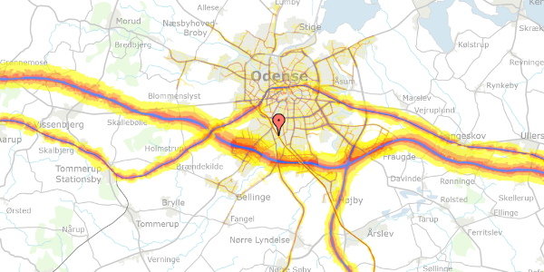 Trafikstøjkort på Kristiansdals Allé 34, 5250 Odense SV