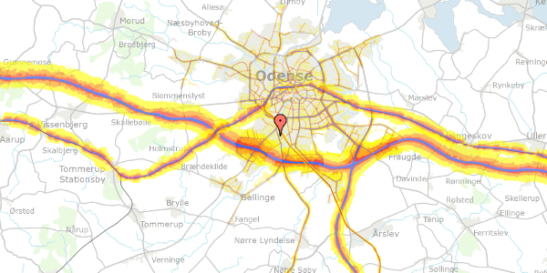 Trafikstøjkort på Kristiansdals Allé 37, 5250 Odense SV