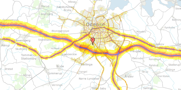 Trafikstøjkort på Kristiansdals Allé 79, 5250 Odense SV