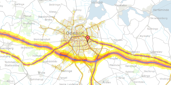 Trafikstøjkort på Købkesvej 45, 5230 Odense M