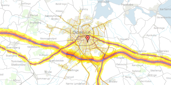 Trafikstøjkort på Lahnsgade 17, 1. th, 5000 Odense C