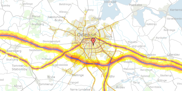 Trafikstøjkort på Lahnsgade 17, 2. th, 5000 Odense C