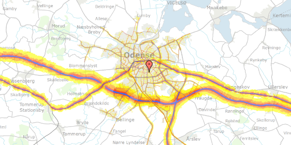 Trafikstøjkort på Lahnsgade 26, 5000 Odense C