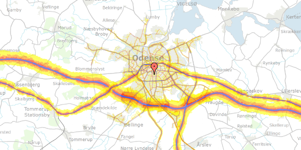 Trafikstøjkort på Lahnsgade 71, 1. tv, 5000 Odense C