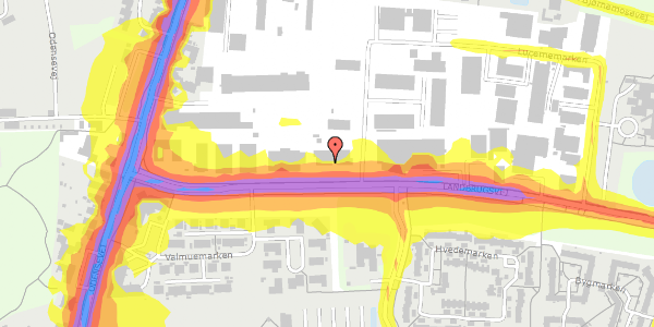 Trafikstøjkort på Landbrugsvej 10, st. th, 5260 Odense S