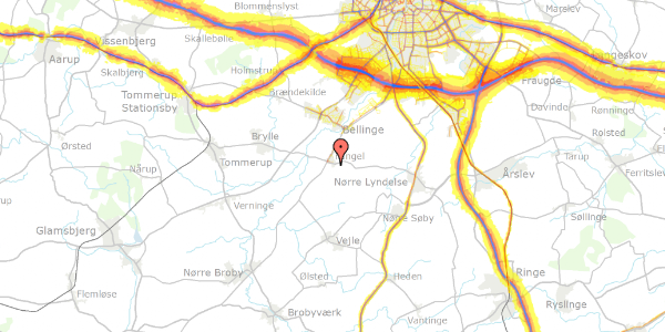 Trafikstøjkort på Langekærvej 7, 5260 Odense S