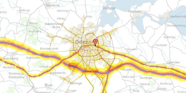 Trafikstøjkort på Langelandsgade 8, 2. mf, 5000 Odense C