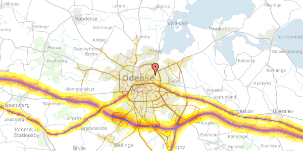 Trafikstøjkort på Lathyrusvej 81, st. th, 5000 Odense C