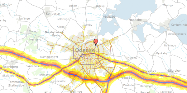 Trafikstøjkort på Lavendelvej 35, 5000 Odense C