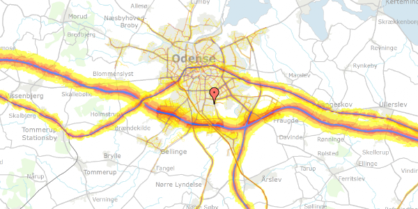 Trafikstøjkort på Lucernemarken 14E, 5260 Odense S