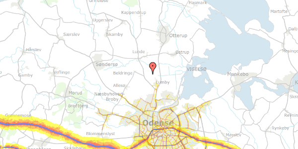 Trafikstøjkort på Lumby-Tårup-Vej 87, 5270 Odense N