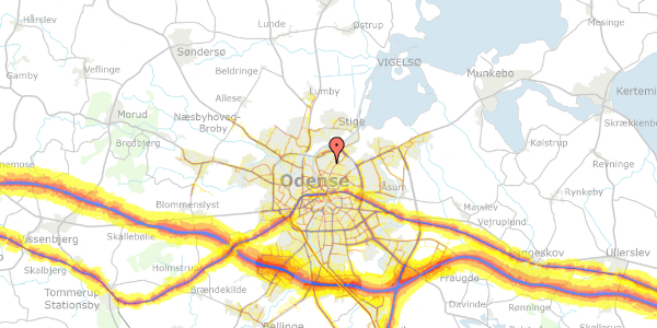 Trafikstøjkort på Lyøgade 29, 1. , 5000 Odense C