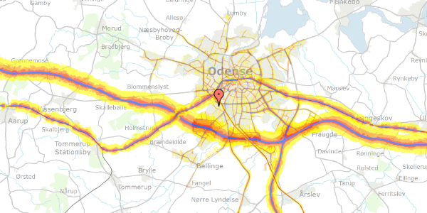 Trafikstøjkort på Løkkevej 21, 5250 Odense SV