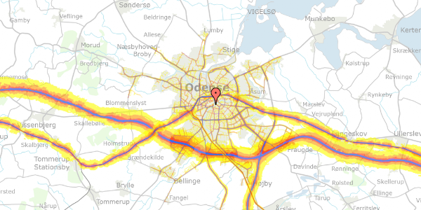 Trafikstøjkort på Mageløs 10, 2. tv, 5000 Odense C