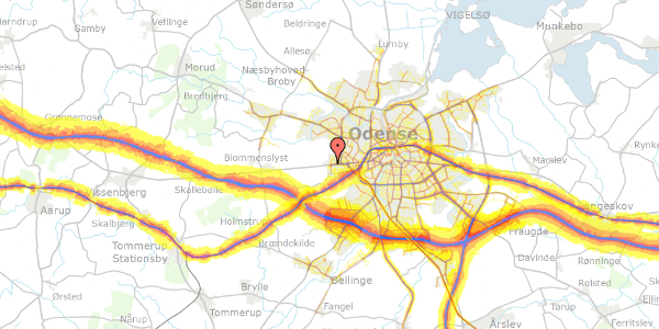 Trafikstøjkort på Middelfartvej 273, 5200 Odense V