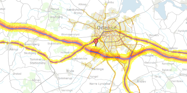 Trafikstøjkort på Mikkels Mose 41, 5250 Odense SV