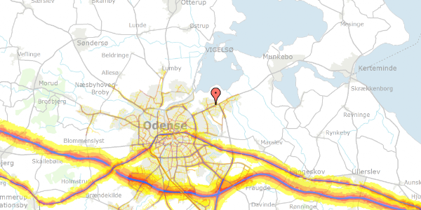 Trafikstøjkort på Miskesvej 17, 5240 Odense NØ