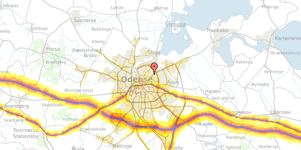 Trafikstøjkort på Monbergsvej 59, 2. tv, 5000 Odense C