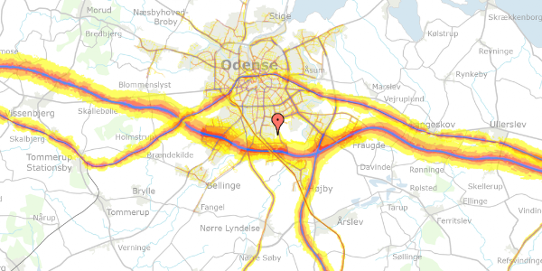 Trafikstøjkort på Morbærvej 11, 5260 Odense S