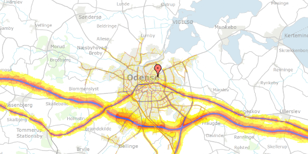 Trafikstøjkort på Mosegårdsvej 30, 5000 Odense C