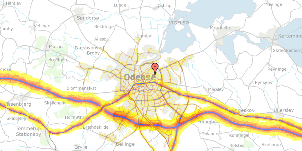 Trafikstøjkort på Mosegårdsvej 45, 5000 Odense C