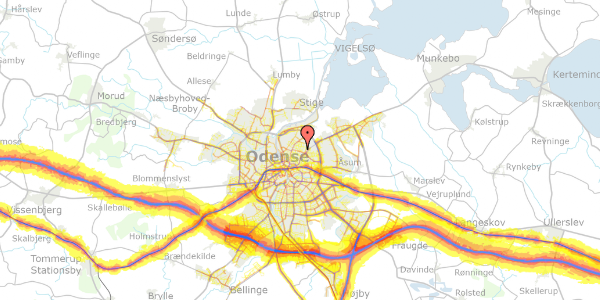 Trafikstøjkort på Mosegårdsvej 112, 5000 Odense C