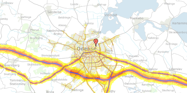 Trafikstøjkort på Mosegårdsvej 146, 5000 Odense C