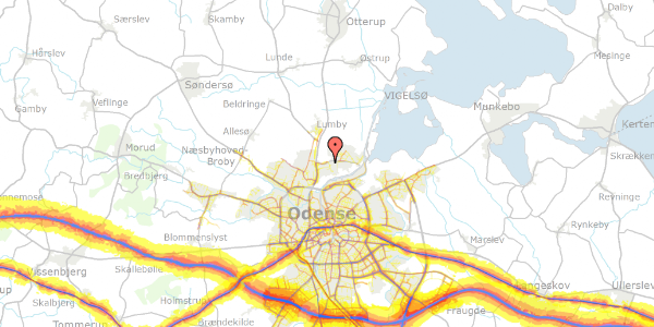 Trafikstøjkort på Munkemaen 19, 5270 Odense N