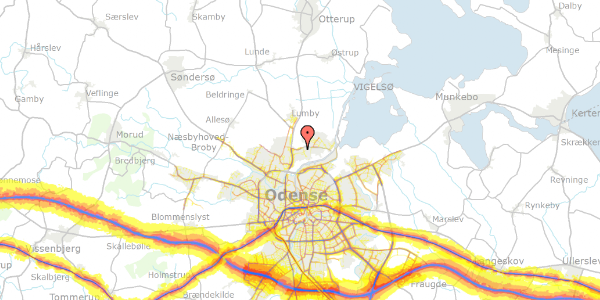 Trafikstøjkort på Munkemaen 27, 5270 Odense N