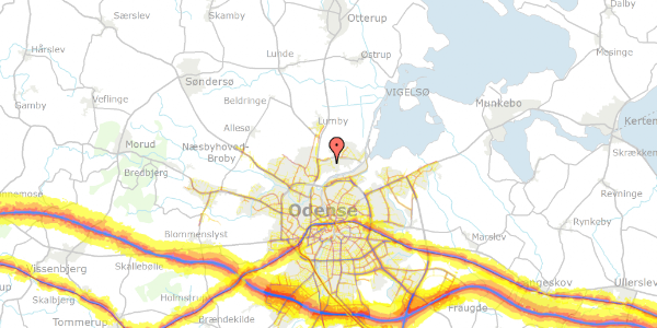 Trafikstøjkort på Munkemaen 137, 5270 Odense N