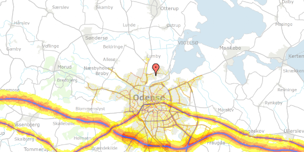 Trafikstøjkort på Munkemaen 163, 5270 Odense N