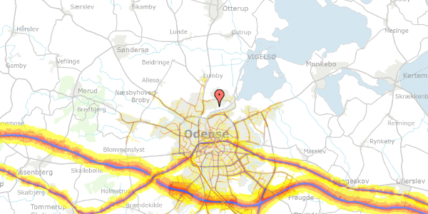 Trafikstøjkort på Munkemaen 186, 5270 Odense N