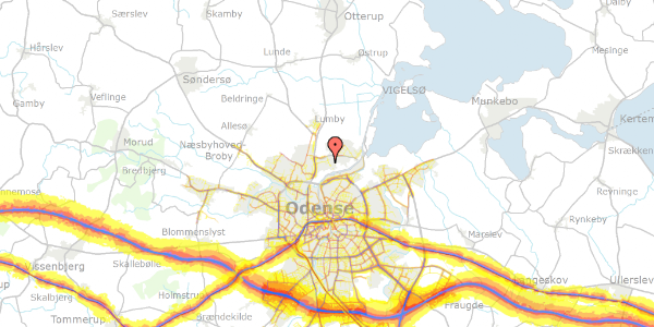 Trafikstøjkort på Munkemaen 243, 5270 Odense N