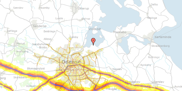 Trafikstøjkort på Muslingevej 45, 5240 Odense NØ