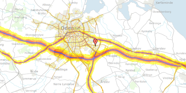 Trafikstøjkort på Mælkehatten 109, 5220 Odense SØ