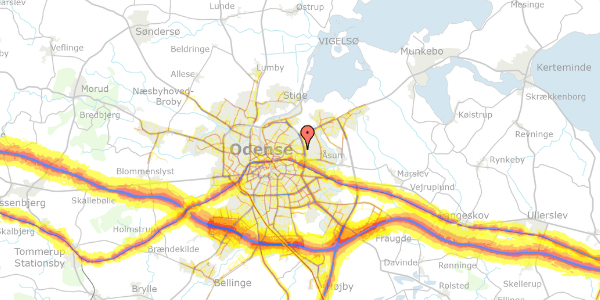 Trafikstøjkort på Mølleløkkevej 31, 3. mf, 5000 Odense C