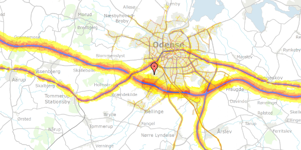 Trafikstøjkort på Mågebakken 184, 5250 Odense SV