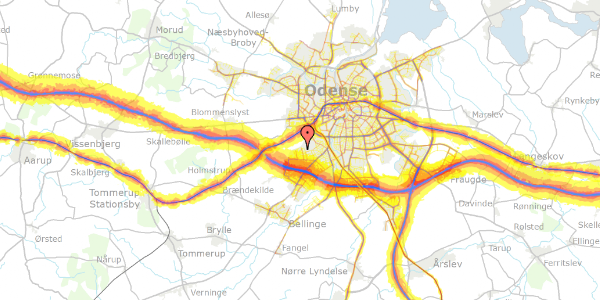 Trafikstøjkort på Mågebakken 198, 5250 Odense SV