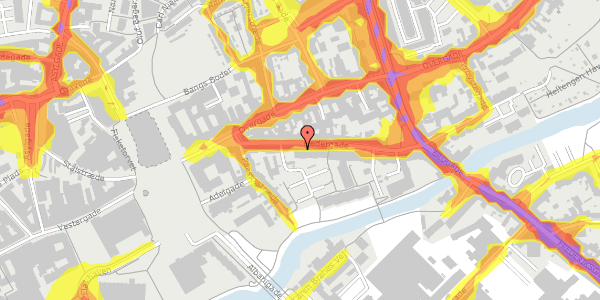 Trafikstøjkort på Nedergade 13, st. mf, 5000 Odense C