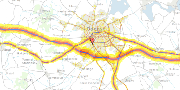 Trafikstøjkort på Niels Juels Allé 17, 5250 Odense SV