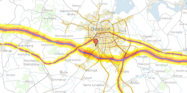 Trafikstøjkort på Niels Juels Allé 42, 5250 Odense SV