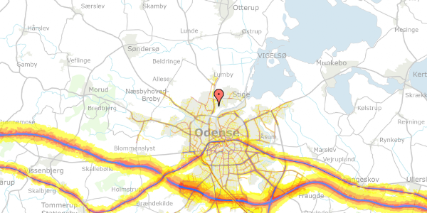 Trafikstøjkort på Nonnetittevænget 39, 5270 Odense N