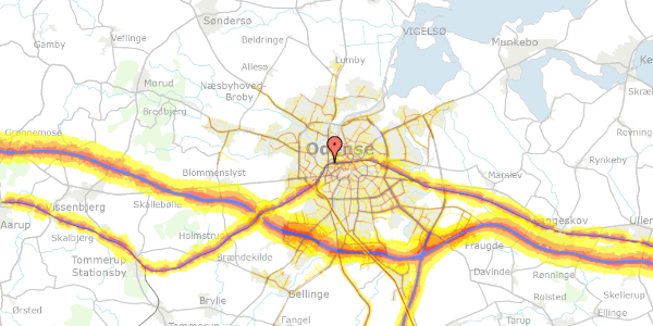 Trafikstøjkort på Ny Kongevej 10, 5000 Odense C