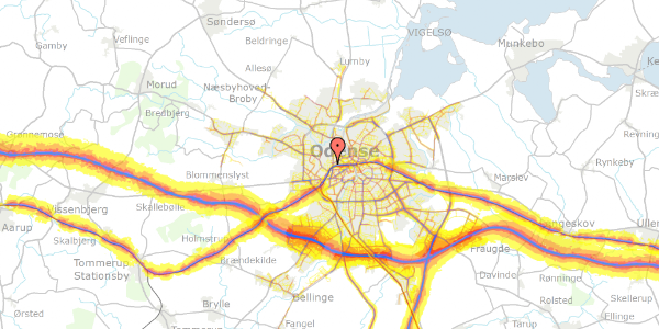 Trafikstøjkort på Ny Kongevej 15, 5000 Odense C