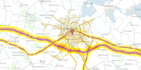 Trafikstøjkort på Ny Vestergade 14, 3. , 5000 Odense C