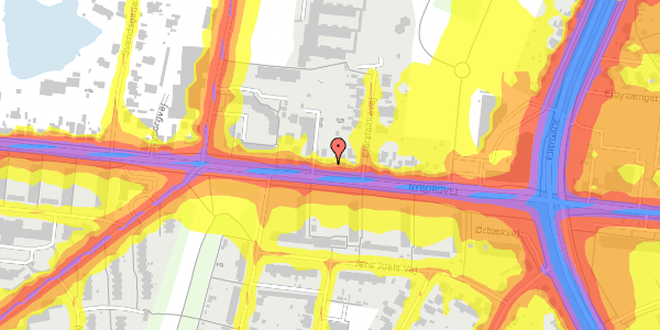 Trafikstøjkort på Nyborgvej 178, 5220 Odense SØ