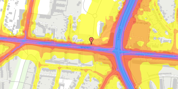 Trafikstøjkort på Nyborgvej 196, 5220 Odense SØ