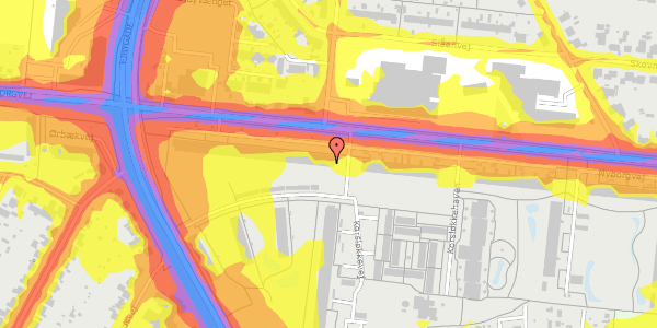 Trafikstøjkort på Nyborgvej 215, 4. th, 5220 Odense SØ