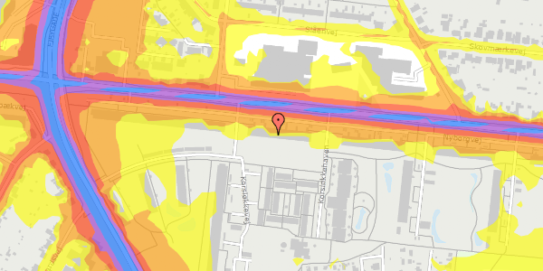 Trafikstøjkort på Nyborgvej 221, 2. th, 5220 Odense SØ